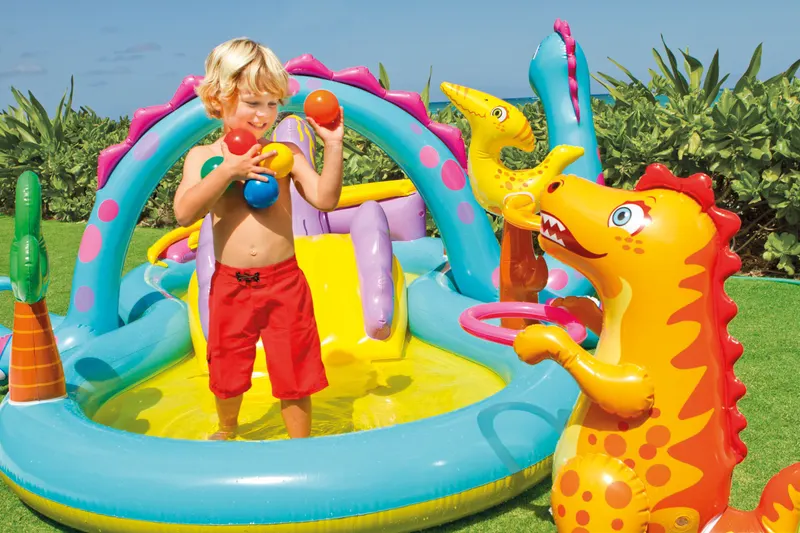 Piscina gonflabila copii Intex 57135 Dino, tobogan si pulverizator de apa KID402505 — imaginea 4