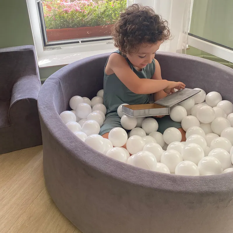 Piscină cu bile, Catifea Gri, 200 de bile, Grey Velvet — imaginea 3