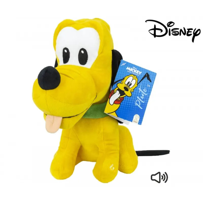 Pluș Disney Pluto 28 Cm cu Sunet, Jucărie Disney Palz Certificată, Ideală pentru Copii 3+ Ani