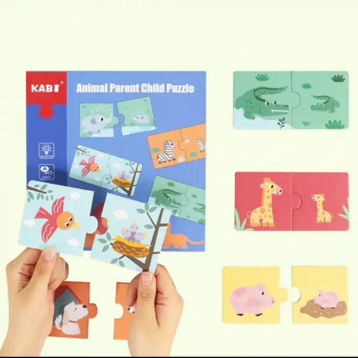 Puzzle din Lemn de Asociere in Cutie Montessori