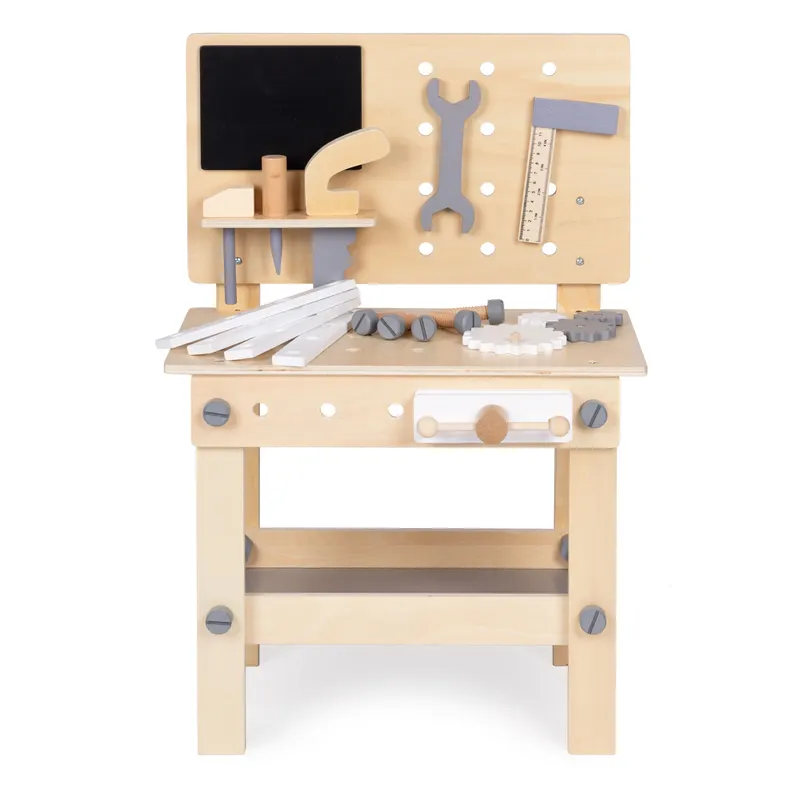 Banc de lucru Ecotoys, lemn, cu accesorii KID977222