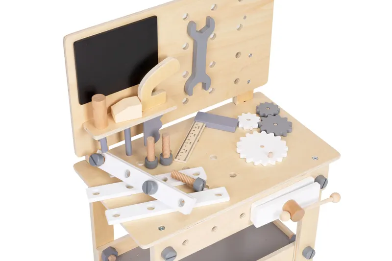 Banc de lucru Ecotoys, lemn, cu accesorii KID977222 — imaginea 4