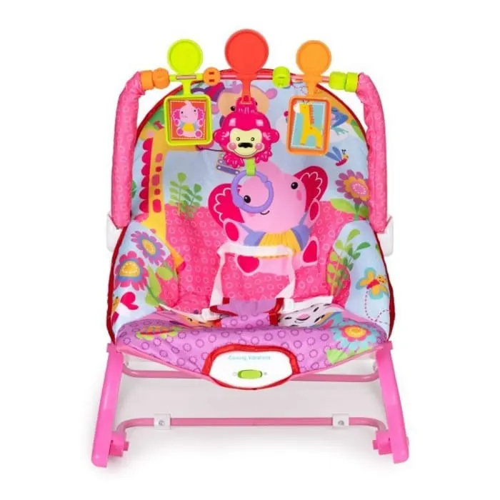 Balansoar 2 in 1 Ecotoys, vibratii, roz KID976782 — imaginea 2