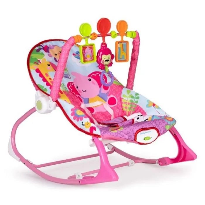 Balansoar 2 in 1 Ecotoys, vibratii, roz KID976782 — imaginea 3