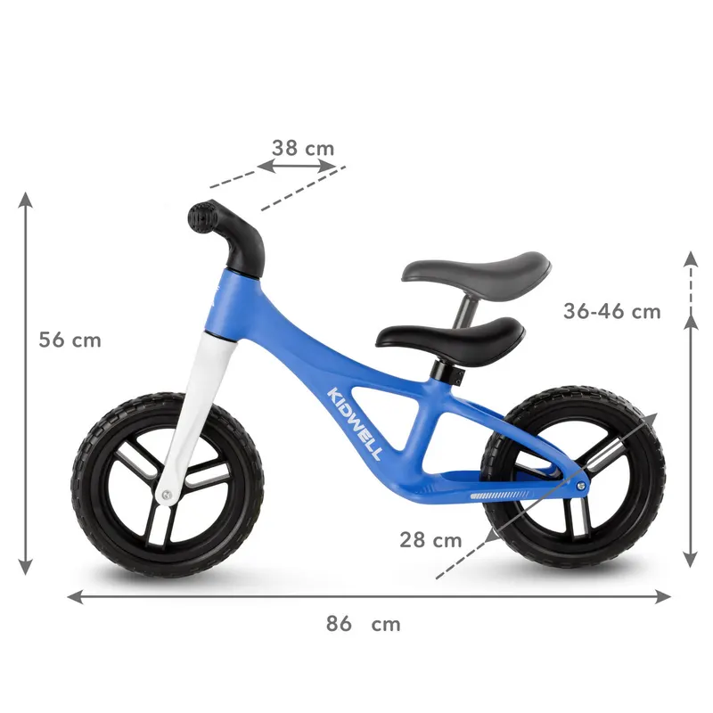 Bicicleta echilibru Kidwell JOGO, fara pedale, albastru KID707179 — imaginea 4