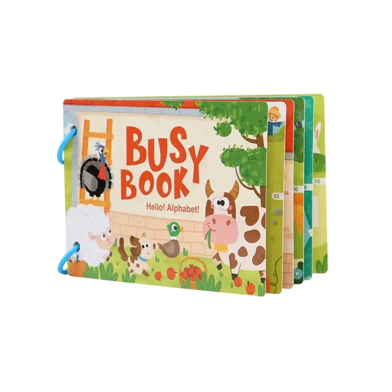 Carte educativă Busy Book, 6 tematici - Animale de la fermă