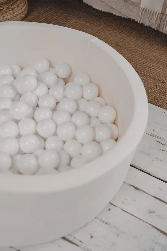 Piscină cu bile, Catifea Albă, 200 de bile, White Christmas, Velvet — imaginea 3