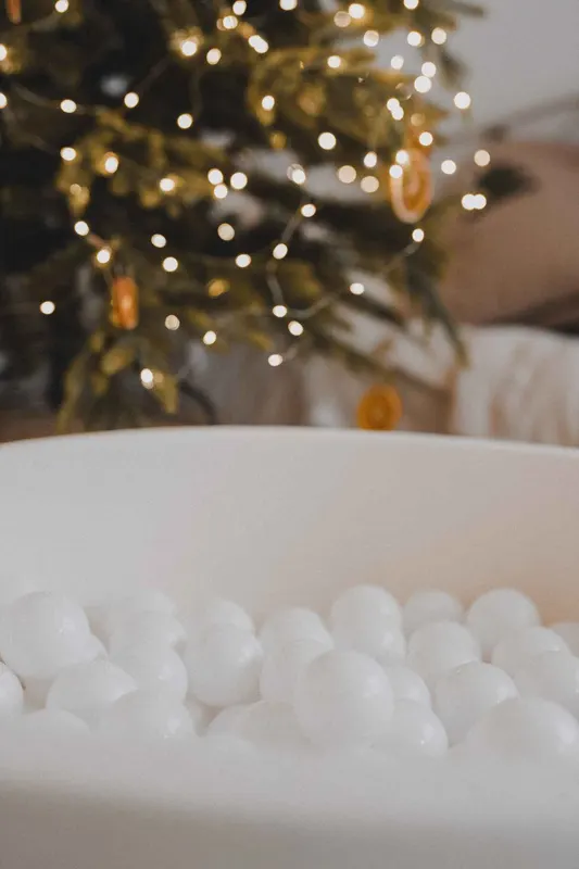 Piscină cu bile, Catifea Albă, 200 de bile, White Christmas, Velvet — imaginea 4