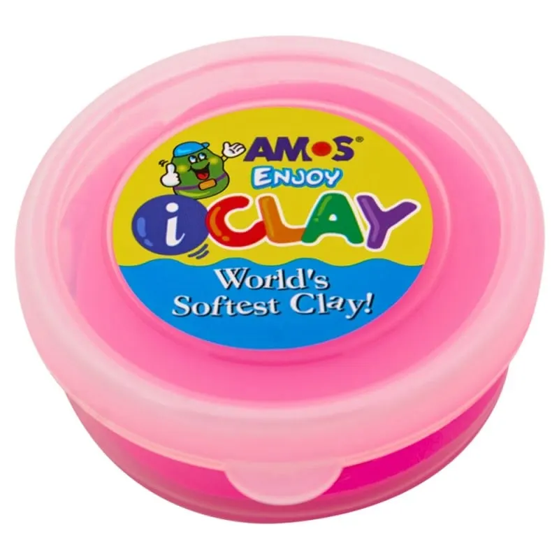 Plastilina iClay Enjoy fosforescenta roz,18 grame