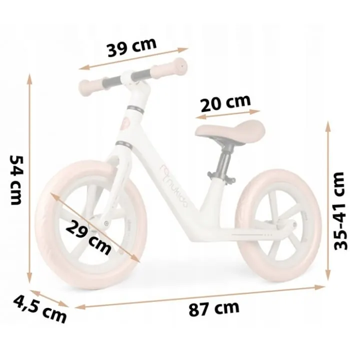 Bicicleta Nukido Light Flee, echilibru, fara pedale, roti EVA, bej KID623067 — imaginea 3