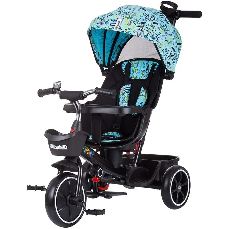 Tricicleta Chipolino Smart, scaun reversibil, maner parental, albastru KID050542