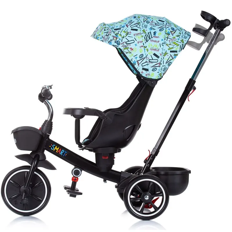 Tricicleta Chipolino Smart, scaun reversibil, maner parental, albastru KID050542 — imaginea 2