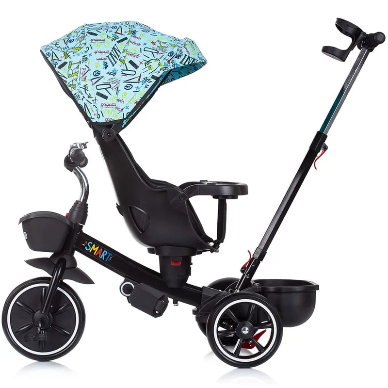 Tricicleta Chipolino Smart, scaun reversibil, maner parental, albastru KID050542 — imaginea 3