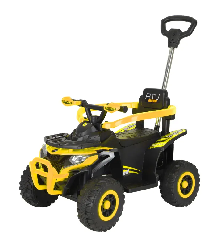 ATV electric copii, 4 in 1, Super, 35W 6V, telecomanda, echipare standard, galben