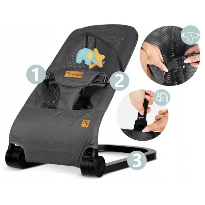 Balansoar 2 in 1 Nukido, jucarii, gri KID620318 — imaginea 5