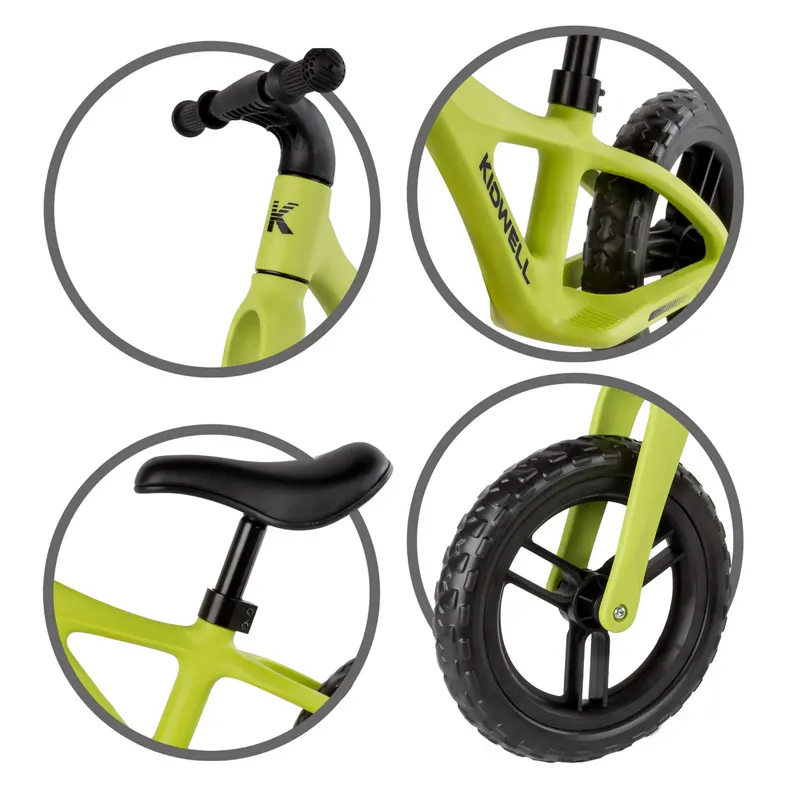 Bicicleta echilibru Kidwell JOGO, fara pedale, verde KID707186 — imaginea 5