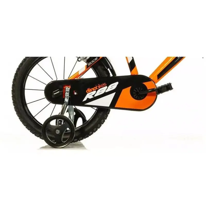Bicicleta Copii Dino Bikes, R88, 16 inch, roti ajutatoare, sistem frana, portocaliu KID909637 — imaginea 4