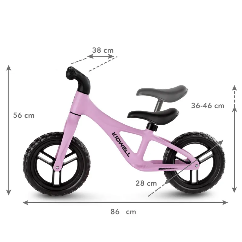 Bicicleta echilibru Kidwell JOGO, fara pedale, roz KID707193 — imaginea 4