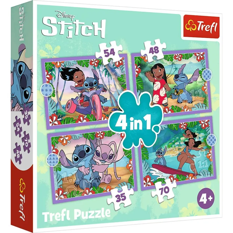 Puzzle Trefl 4In1 Stitch Ziua Fermecata