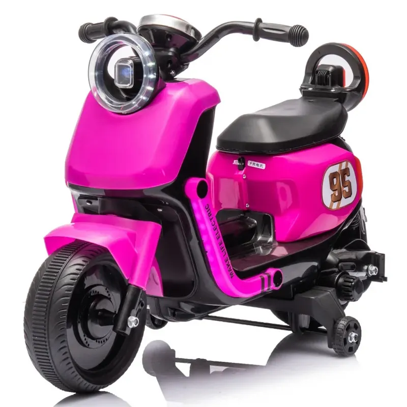 Scuter electric pentru copii, Scooty, telecomanda control parental, 70W, 6V 7Ah, roz