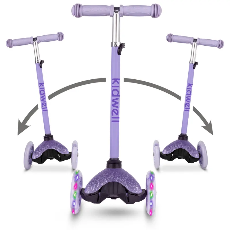 Trotineta Kidwell UNO, roti LED, ghidon reglabil, violet KID709227 — imaginea 5