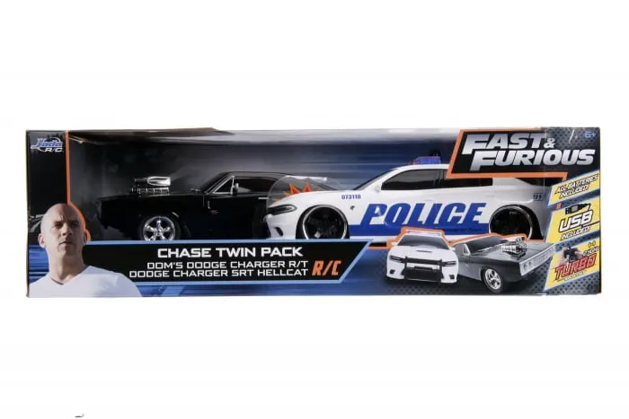 Set Masinute Fast and Furious RC Toyota Supra Dodge Charger SRT 1:16