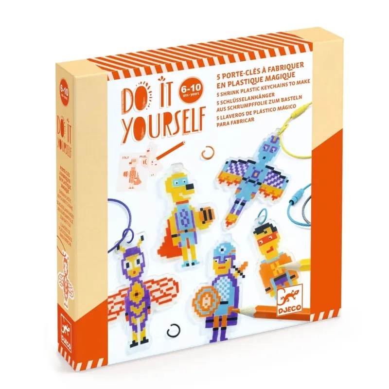 Joc creativ DIY Brelocuri eroi, Djeco