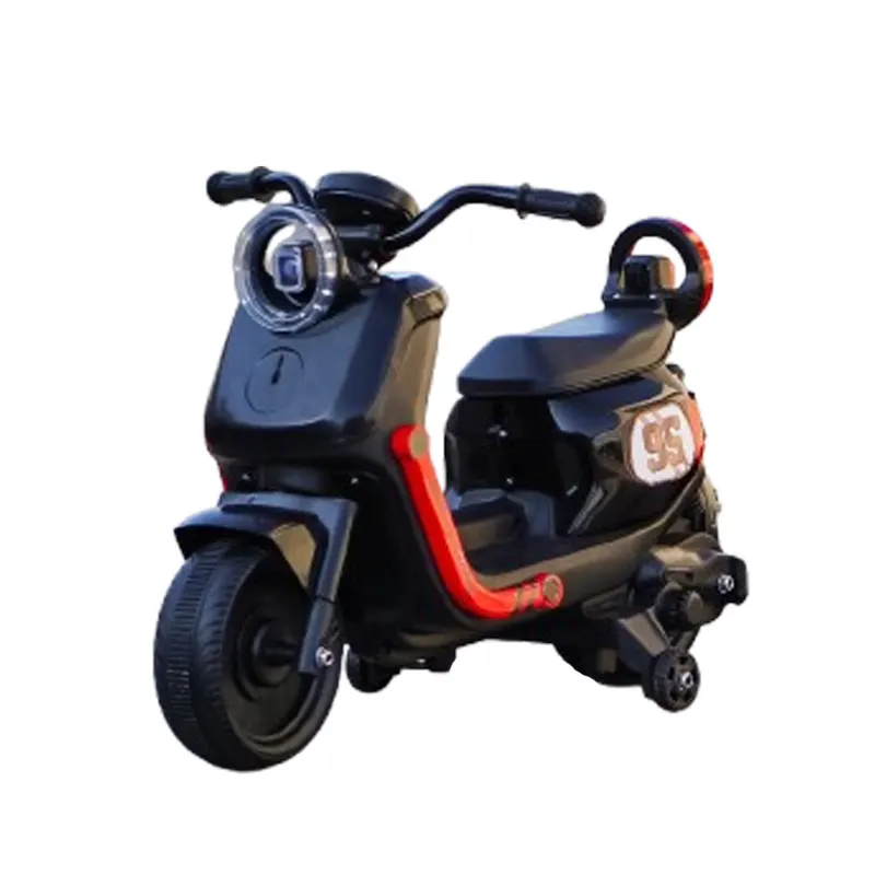 Scuter electric pentru copii, Scooty, telecomanda control parental, 70W, 6V 7Ah, negru