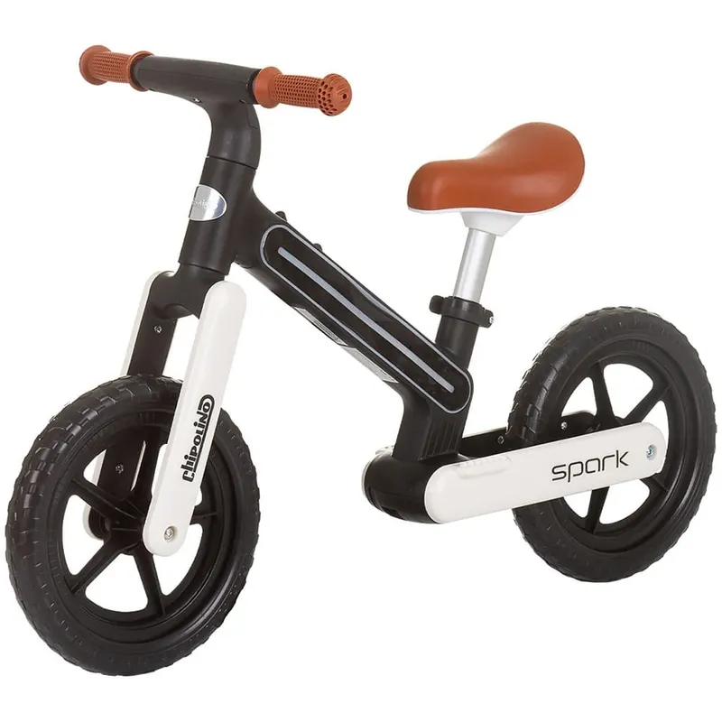 Bicicleta Chipolino Spark, echilibru, fara pedale, alb/negru KID060275