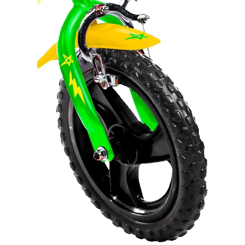Bicicleta Copii Dino Bikes, Testoasele Ninja, 12 inch, sistem frana, verde/galben KID909484 — imaginea 2