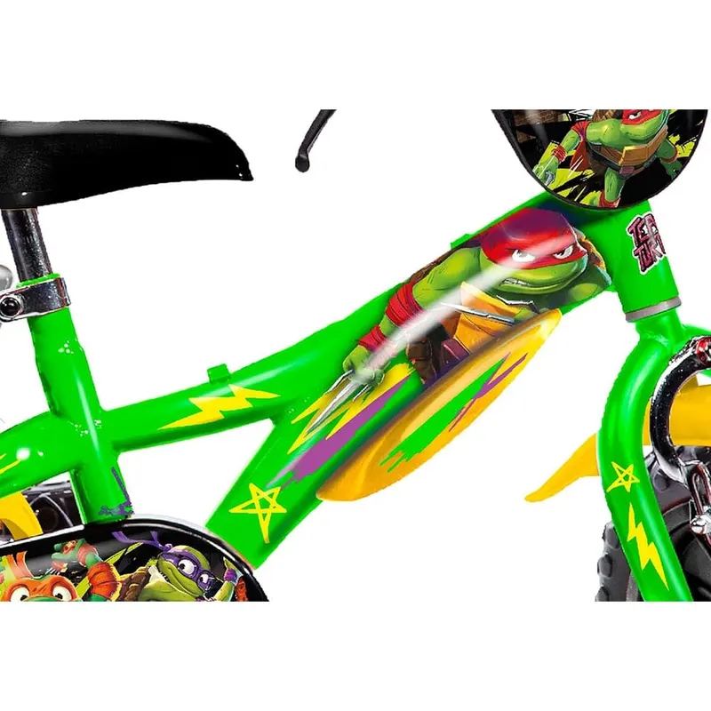 Bicicleta Copii Dino Bikes, Testoasele Ninja, 12 inch, sistem frana, verde/galben KID909484 — imaginea 4
