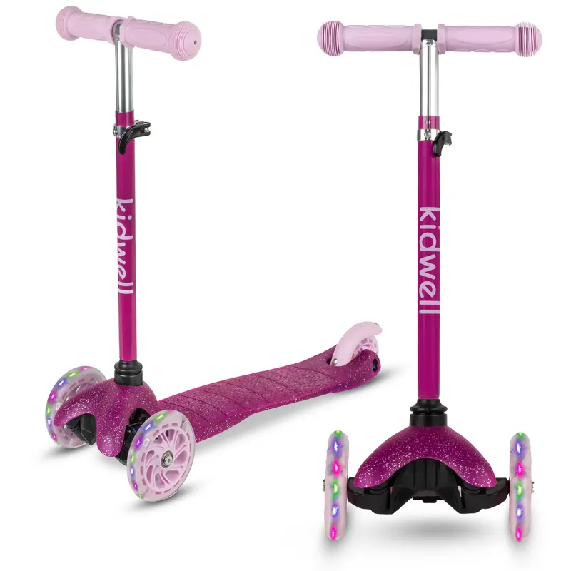 Trotineta Kidwell UNO, roti LED, ghidon reglabil, roz KID709210 — imaginea 4
