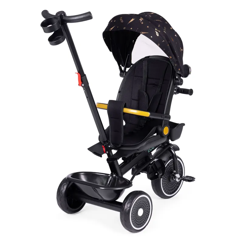 Tricicleta Ecotoys, maner paternal, scaun reversibil, copertina, negru KID005956 — imaginea 2