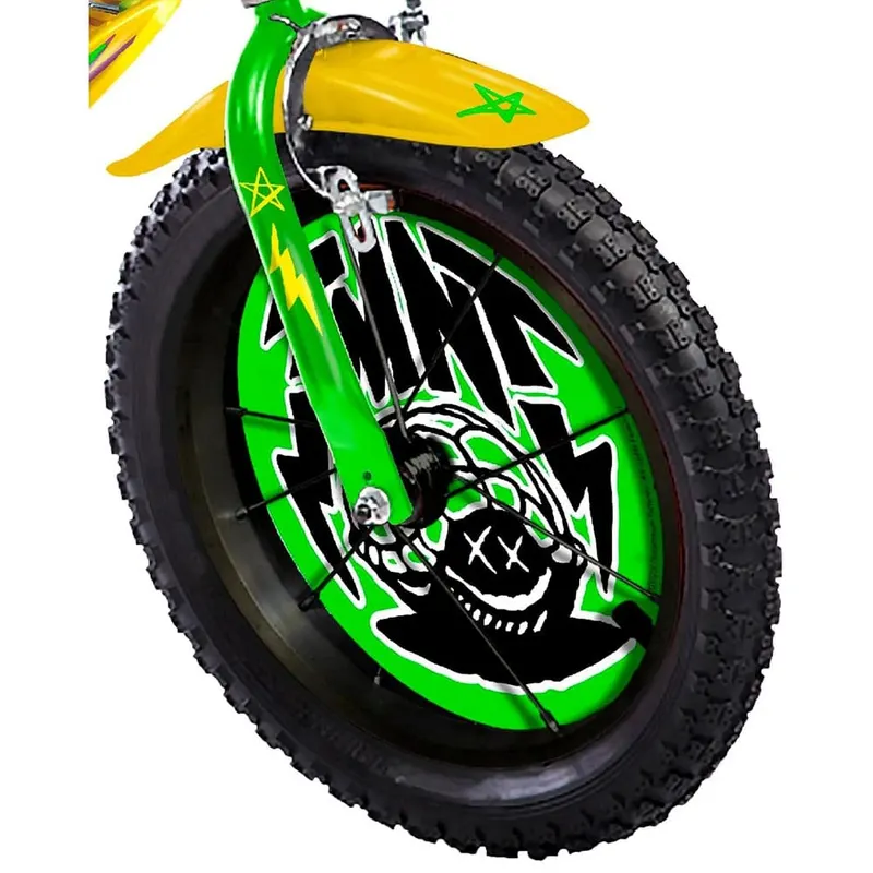 Bicicleta Copii Dino Bikes, Testoasele Ninja, 14 inch, sistem frana, verde/galben KID909491 — imaginea 2