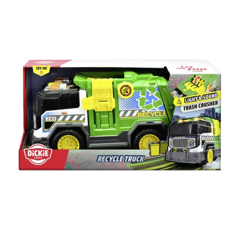 DICKIE CAMION DE RECICLARE CU LUMINI SI SUNETE 30CM