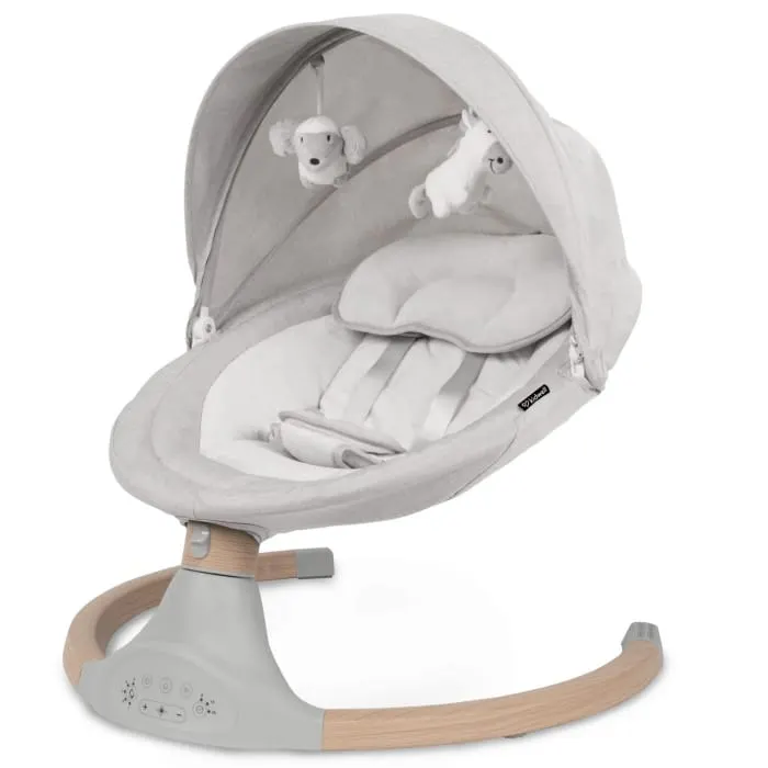 Leagan electric 2 in 1 Kidwell Luxi, sunete si jucarii, wooden light melange KID103089