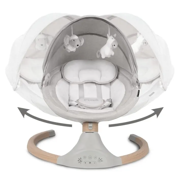Leagan electric 2 in 1 Kidwell Luxi, sunete si jucarii, wooden light melange KID103089 — imaginea 4