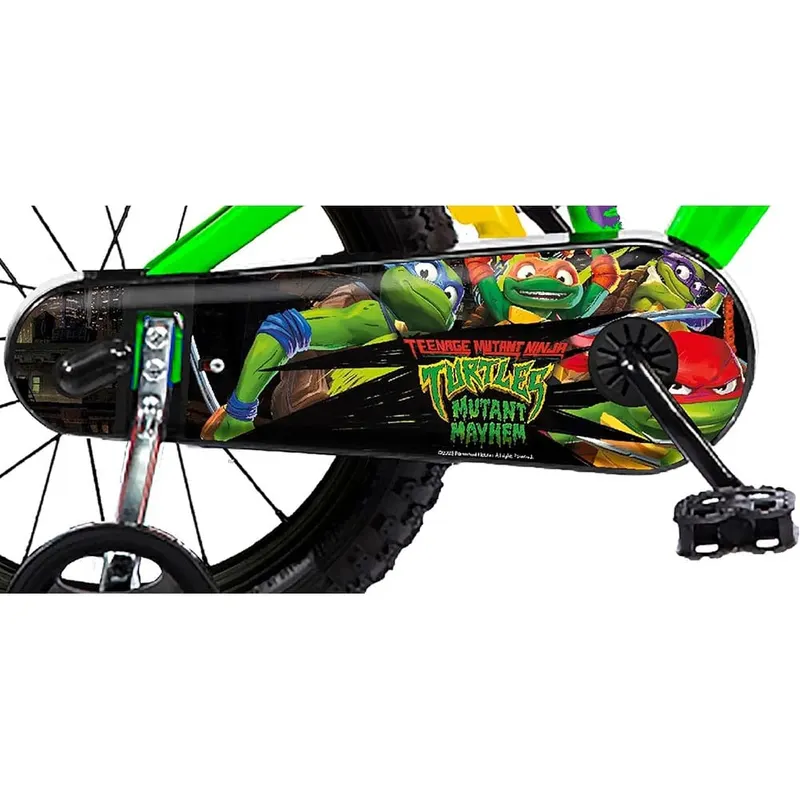 Bicicleta Copii Dino Bikes, Testoasele Ninja, 16 inch, sistem frana, verde/galben KID909507 — imaginea 5
