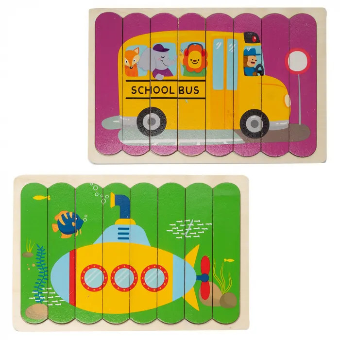 Puzzle cu Benzi de Potrivire cu Doua Fete