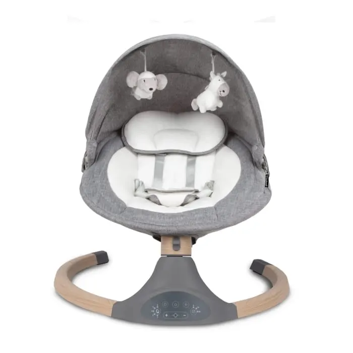 Leagan electric 2 in 1 Kidwell Luxi, sunete si jucarii, wooden dark melange KID103072 — imaginea 4
