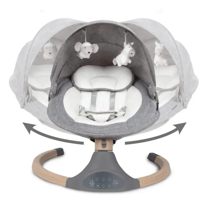 Leagan electric 2 in 1 Kidwell Luxi, sunete si jucarii, wooden dark melange KID103072 — imaginea 5