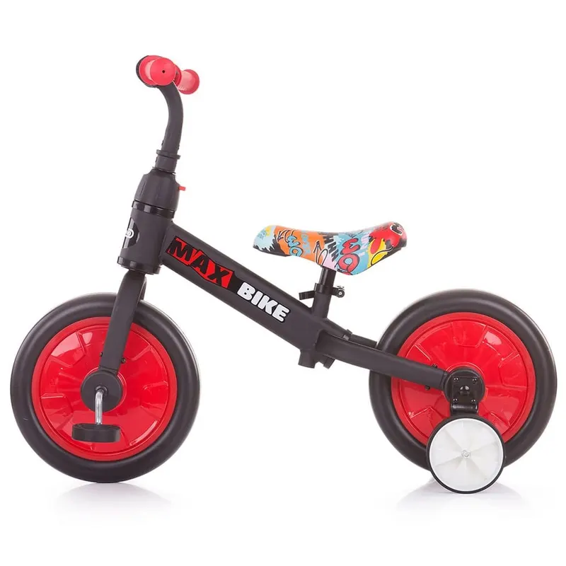 Bicicleta Chipolino Max Bike, 2 in 1, pedale, roti ajutatoare, rosu KID046675 — imaginea 2