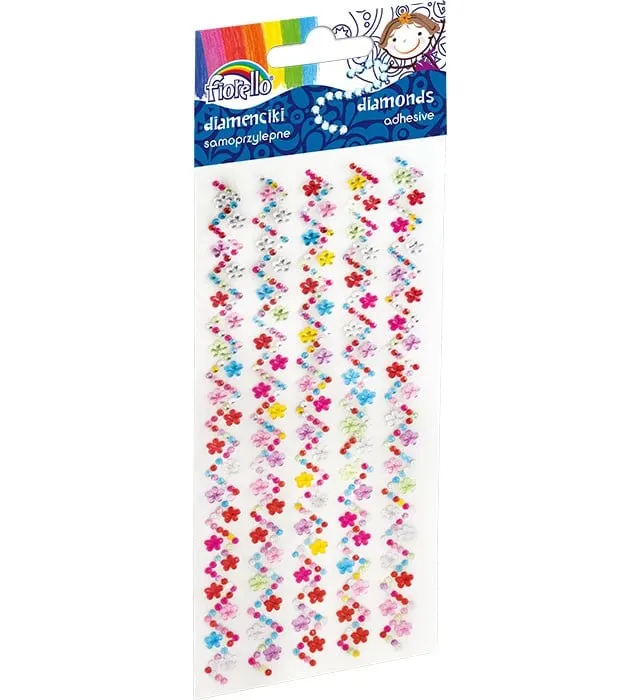 Accesorii creatie decor,5 dantele flori,diamante autoadezive blister,25cm