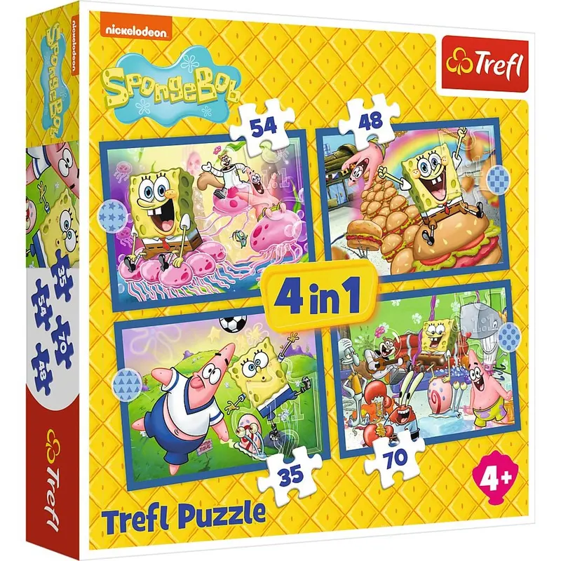PUZZLE TREFL 4IN1 VIATA ACVATICA A LUI SPONGEBOB