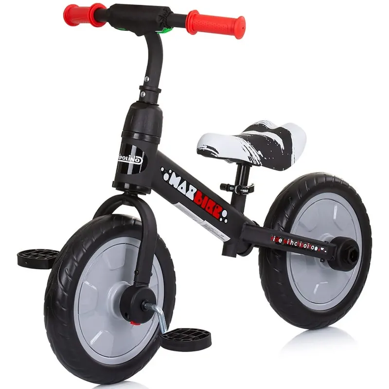 Bicicleta Chipolino Max Bike, 2 in 1, pedale, roti ajutatoare, gri KID055790 — imaginea 2