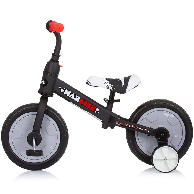 Bicicleta Chipolino Max Bike, 2 in 1, pedale, roti ajutatoare, gri KID055790 — imaginea 3