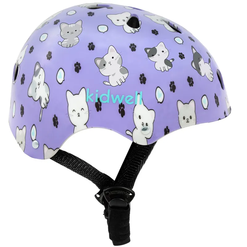 Casca bicicleta copii Kidwell ORIX Plus Kitty, curele reglabile, orificii aerisire, mov KID707926 — imaginea 2