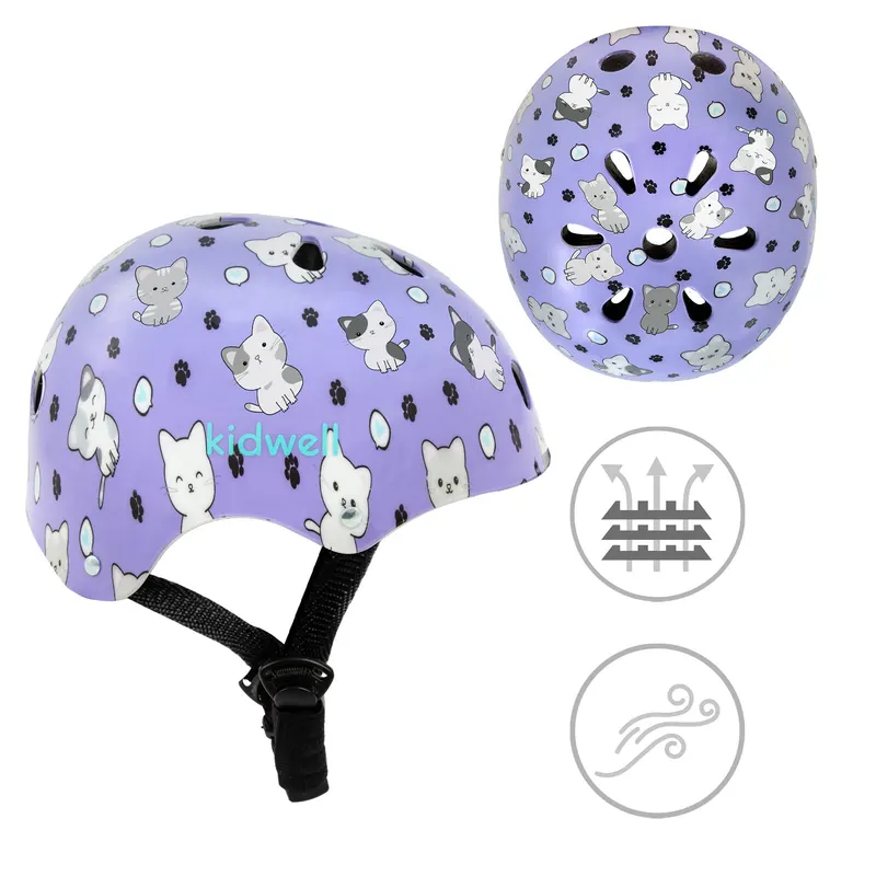 Casca bicicleta copii Kidwell ORIX Plus Kitty, curele reglabile, orificii aerisire, mov KID707926 — imaginea 5