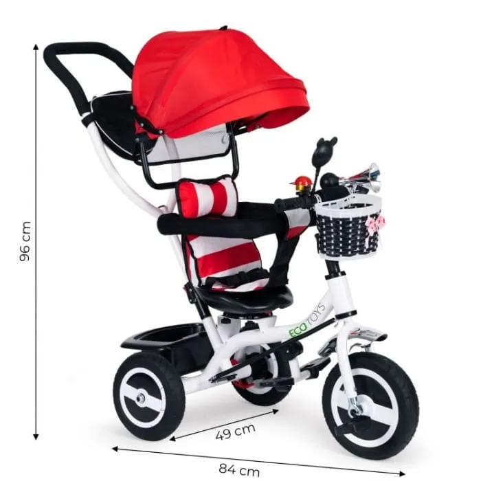 Tricicleta Ecotoys JM-066-9L, sezut rotativ, rosu KID063285 — imaginea 3