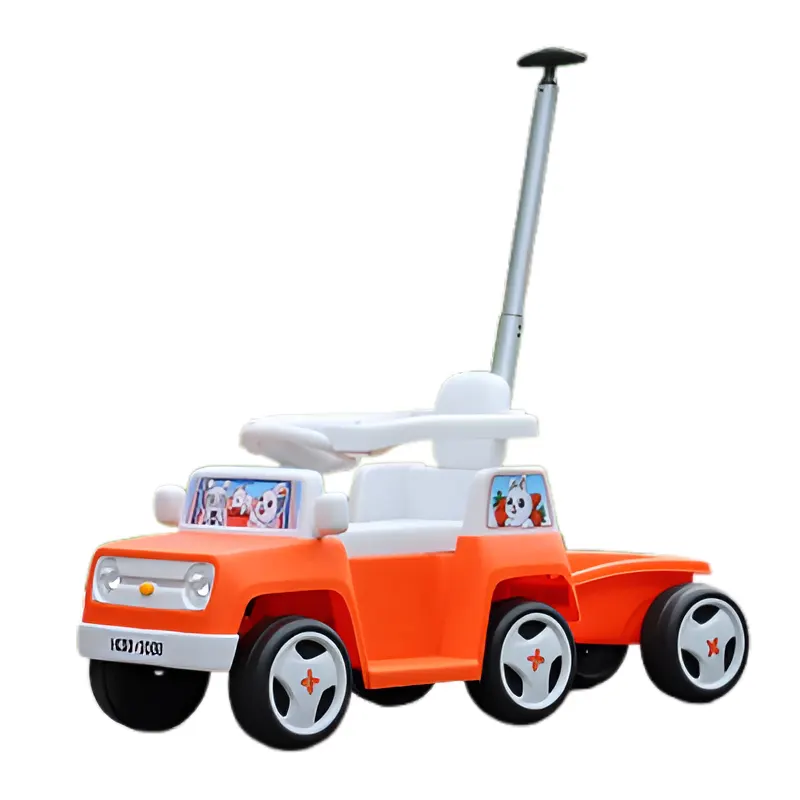 Masinuta pentru copii 4 in 1, FunnyBunny 60W 6V, cu telecomanda si remorca, portocalie